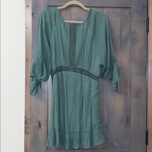 Free People Green Low Back Mini Dress.